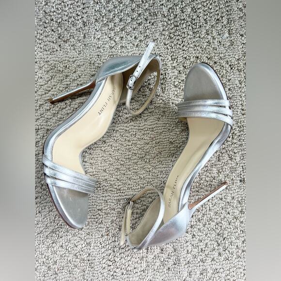 Sarah Flint Perfect Sandal heel Metallic Silver Nappa 39 or 8/8.5 wedding formal - Picture 5 of 11